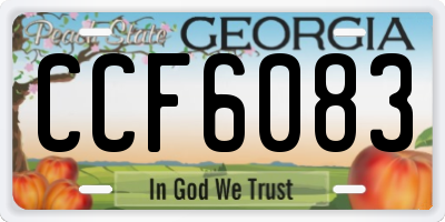 GA license plate CCF6083