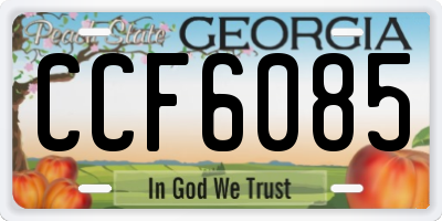 GA license plate CCF6085