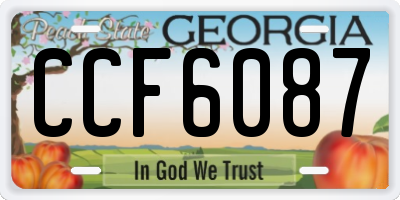GA license plate CCF6087
