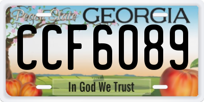 GA license plate CCF6089