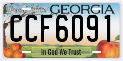 GA license plate CCF6091