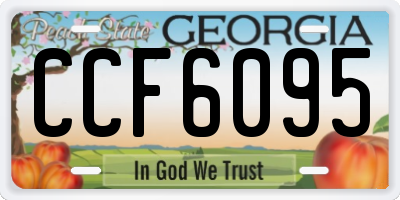 GA license plate CCF6095