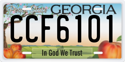 GA license plate CCF6101