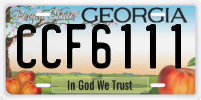 GA license plate CCF6111