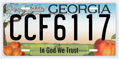 GA license plate CCF6117