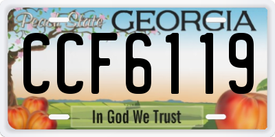 GA license plate CCF6119