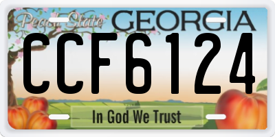 GA license plate CCF6124