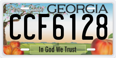 GA license plate CCF6128