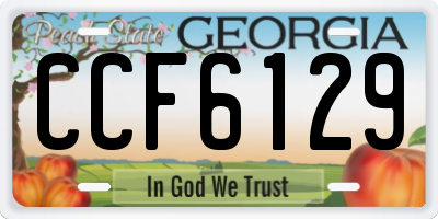 GA license plate CCF6129