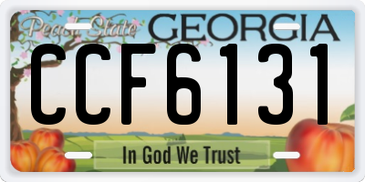GA license plate CCF6131