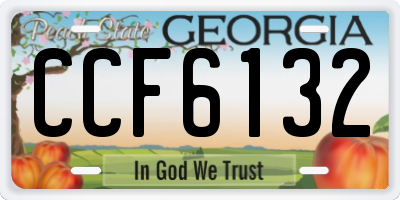 GA license plate CCF6132