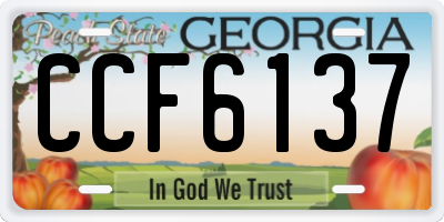 GA license plate CCF6137