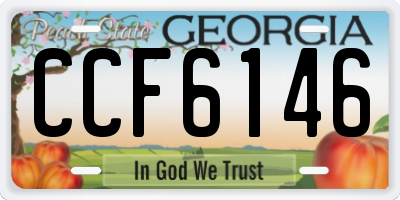 GA license plate CCF6146