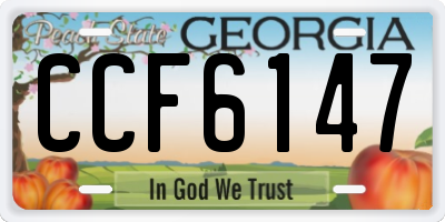 GA license plate CCF6147