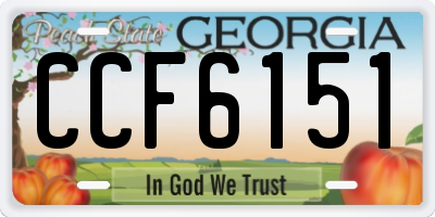 GA license plate CCF6151