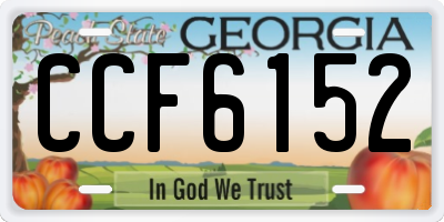 GA license plate CCF6152