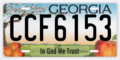 GA license plate CCF6153