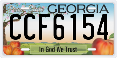 GA license plate CCF6154