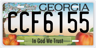 GA license plate CCF6155
