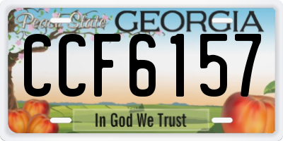 GA license plate CCF6157