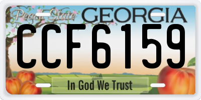 GA license plate CCF6159