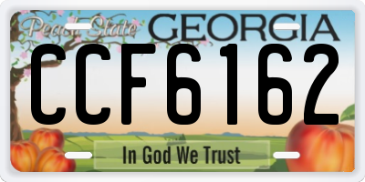 GA license plate CCF6162