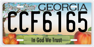 GA license plate CCF6165
