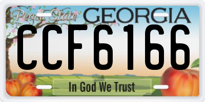 GA license plate CCF6166