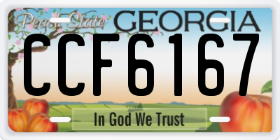 GA license plate CCF6167