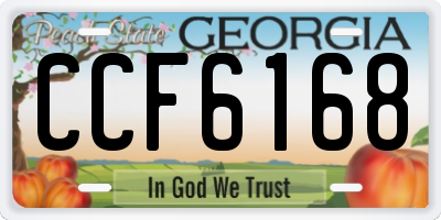 GA license plate CCF6168