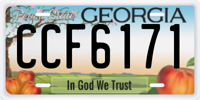 GA license plate CCF6171