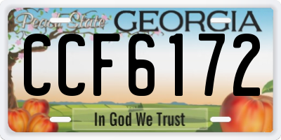 GA license plate CCF6172