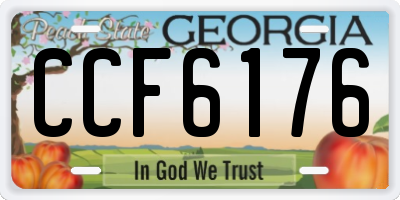 GA license plate CCF6176