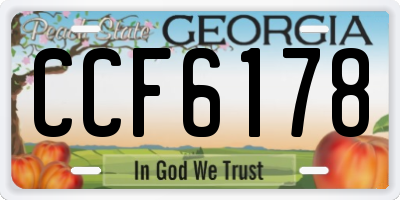 GA license plate CCF6178