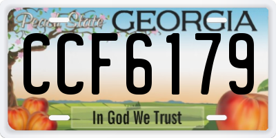 GA license plate CCF6179