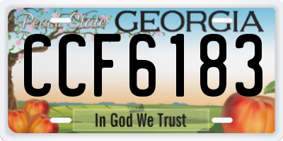 GA license plate CCF6183