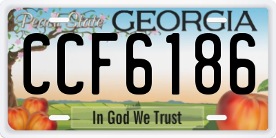 GA license plate CCF6186