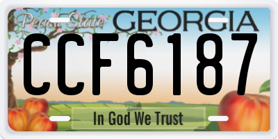 GA license plate CCF6187