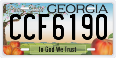 GA license plate CCF6190