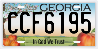 GA license plate CCF6195