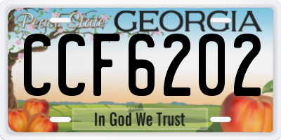 GA license plate CCF6202