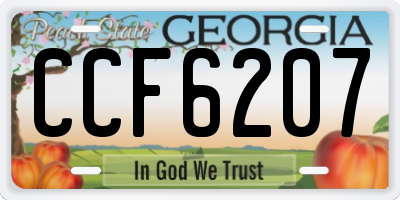 GA license plate CCF6207
