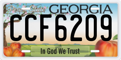 GA license plate CCF6209