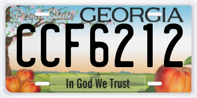GA license plate CCF6212