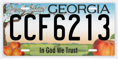 GA license plate CCF6213