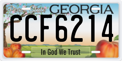 GA license plate CCF6214