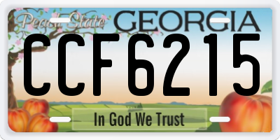 GA license plate CCF6215