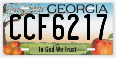 GA license plate CCF6217