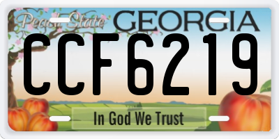 GA license plate CCF6219