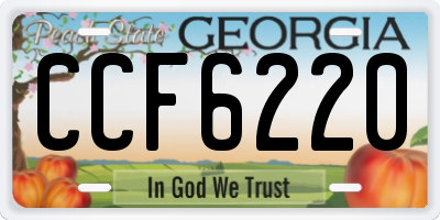 GA license plate CCF6220
